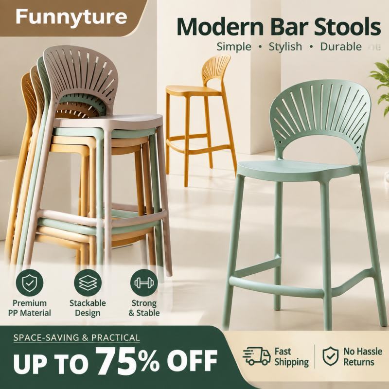 Commercial Kitchen Lighting Design - Foldable Bar Chair Space Saving Thickened