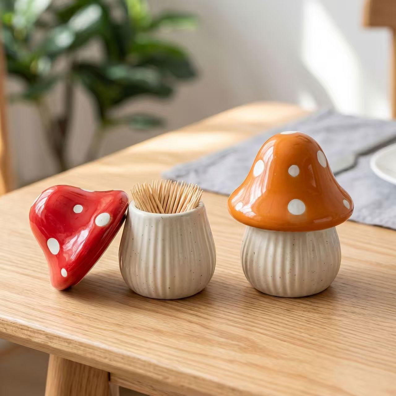 Cartoon Mushroom Ceramic Stora - Commercial Kitchen Organization 评论和价格