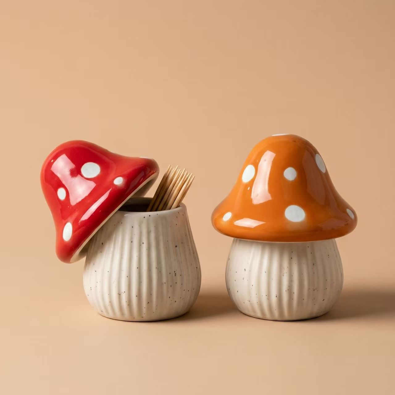 Cartoon Mushroom Ceramic Stora - Commercial Kitchen Organization 评论和价格