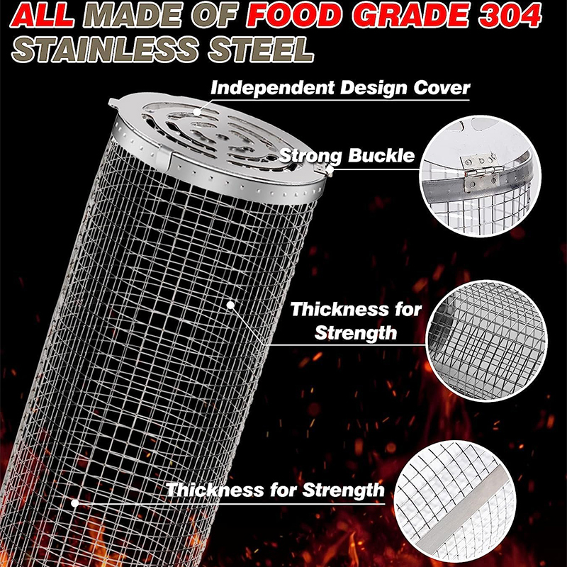 BBQ Basket Stainless Steel Rol - Hot Dog Roller Grill 评论和价格