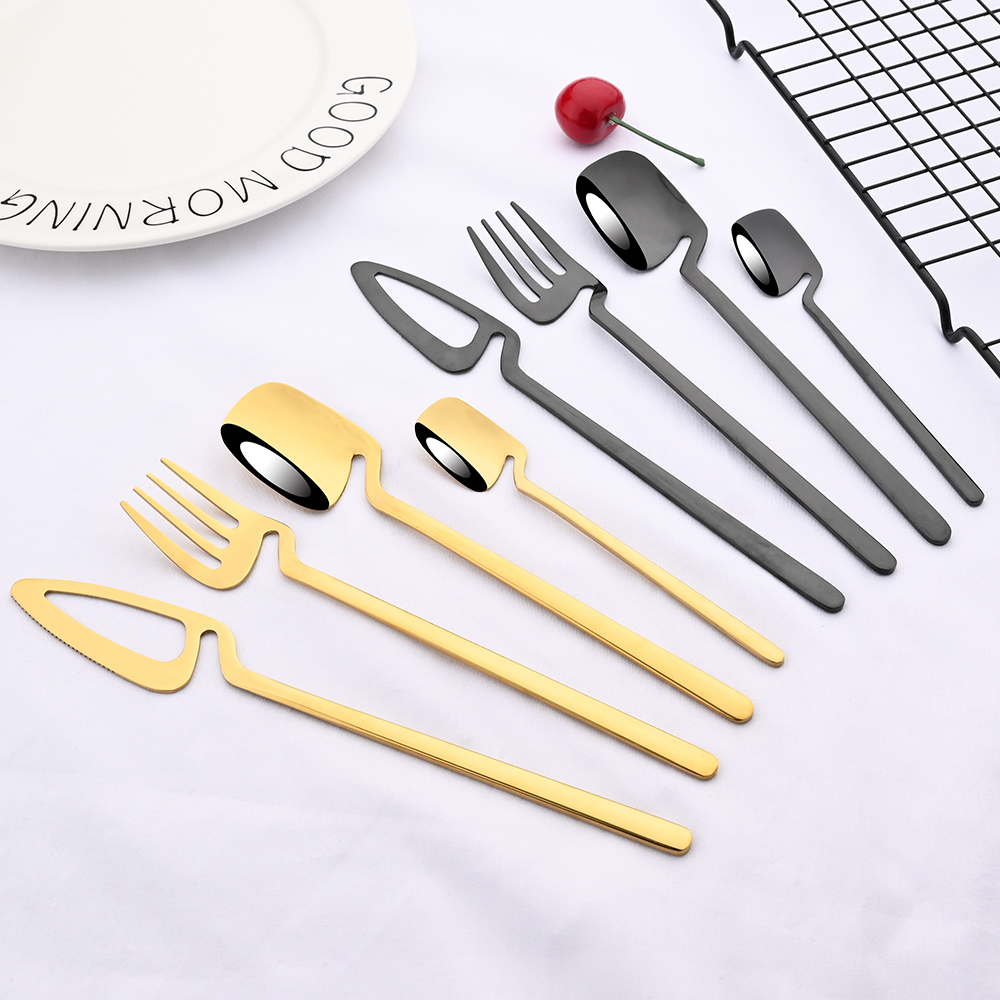 24Pcs Western Black Dinnerware - Commercial Kitchen Knife Set 评论和价格