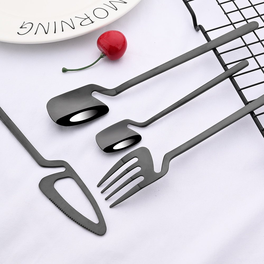 24Pcs Western Black Dinnerware - Commercial Kitchen Knife Set 评论和价格