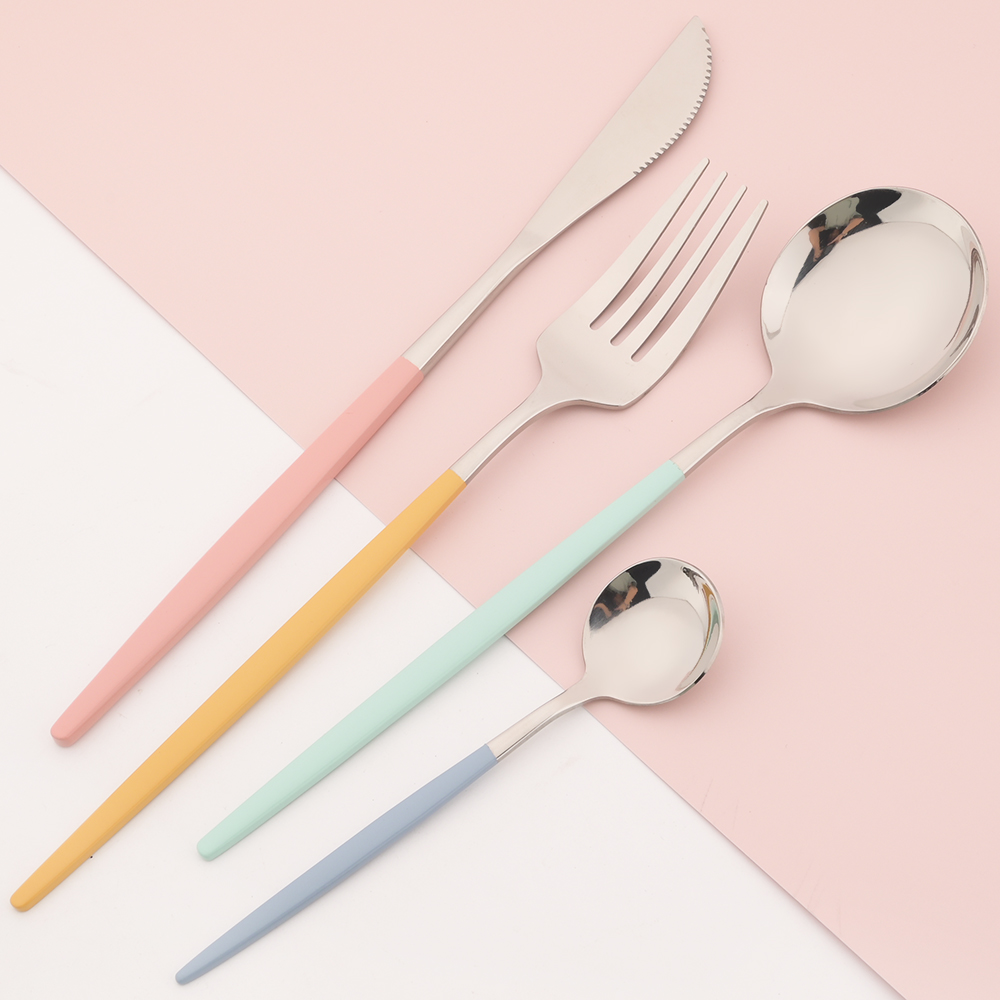 New 24Pcs Mix Color Dinnerware - Commercial Kitchen Knife Set 评论和价格