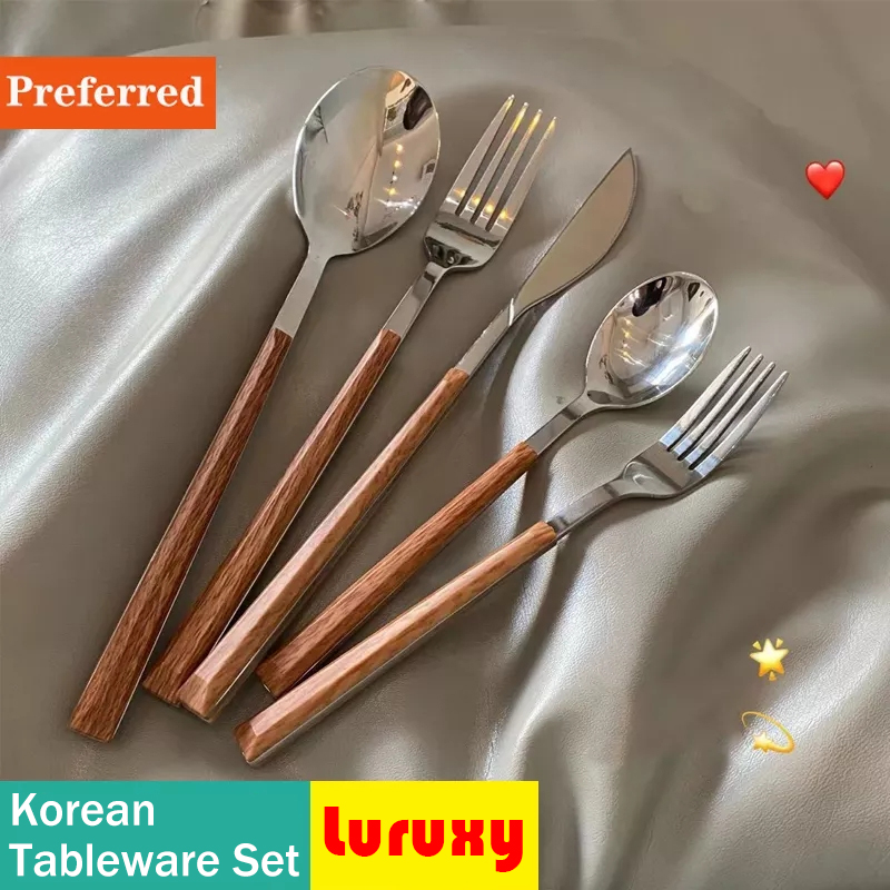 Wood Handle Cutlery Set Korean - Commercial Kitchen Knife Set 评论和价格