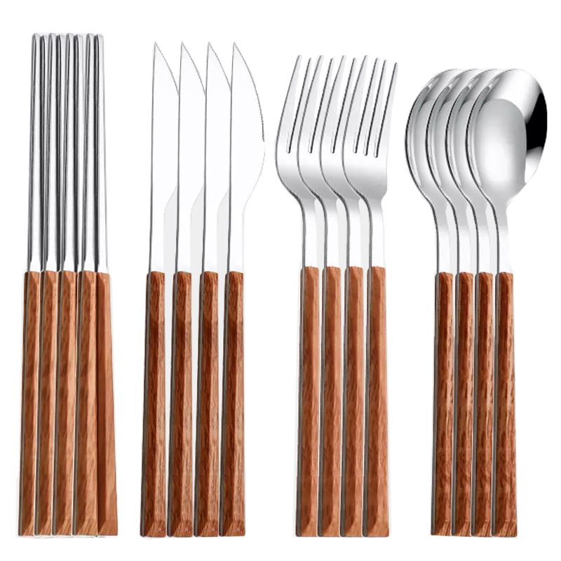 Wood Handle Cutlery Set Korean - Commercial Kitchen Knife Set 评论和价格