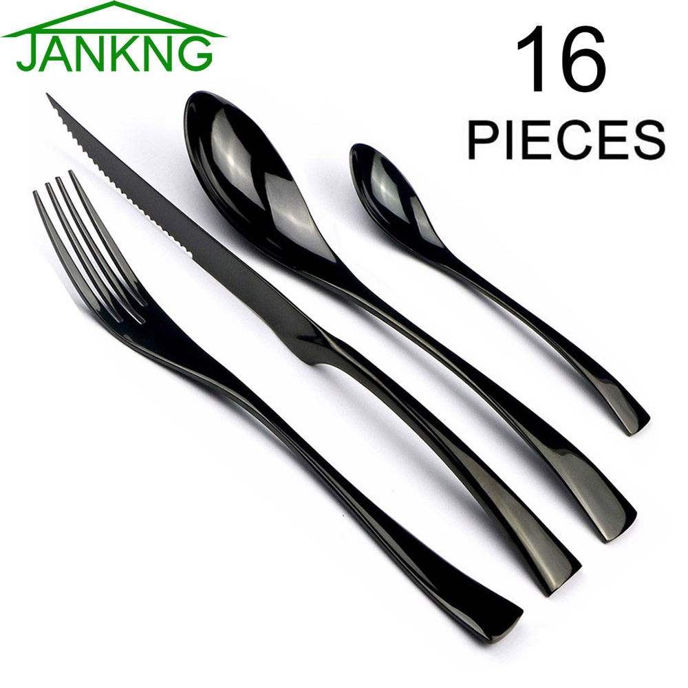 JANKNG 16Pcs Stainless Steel D - Commercial Kitchen Knife Set 评论和价格