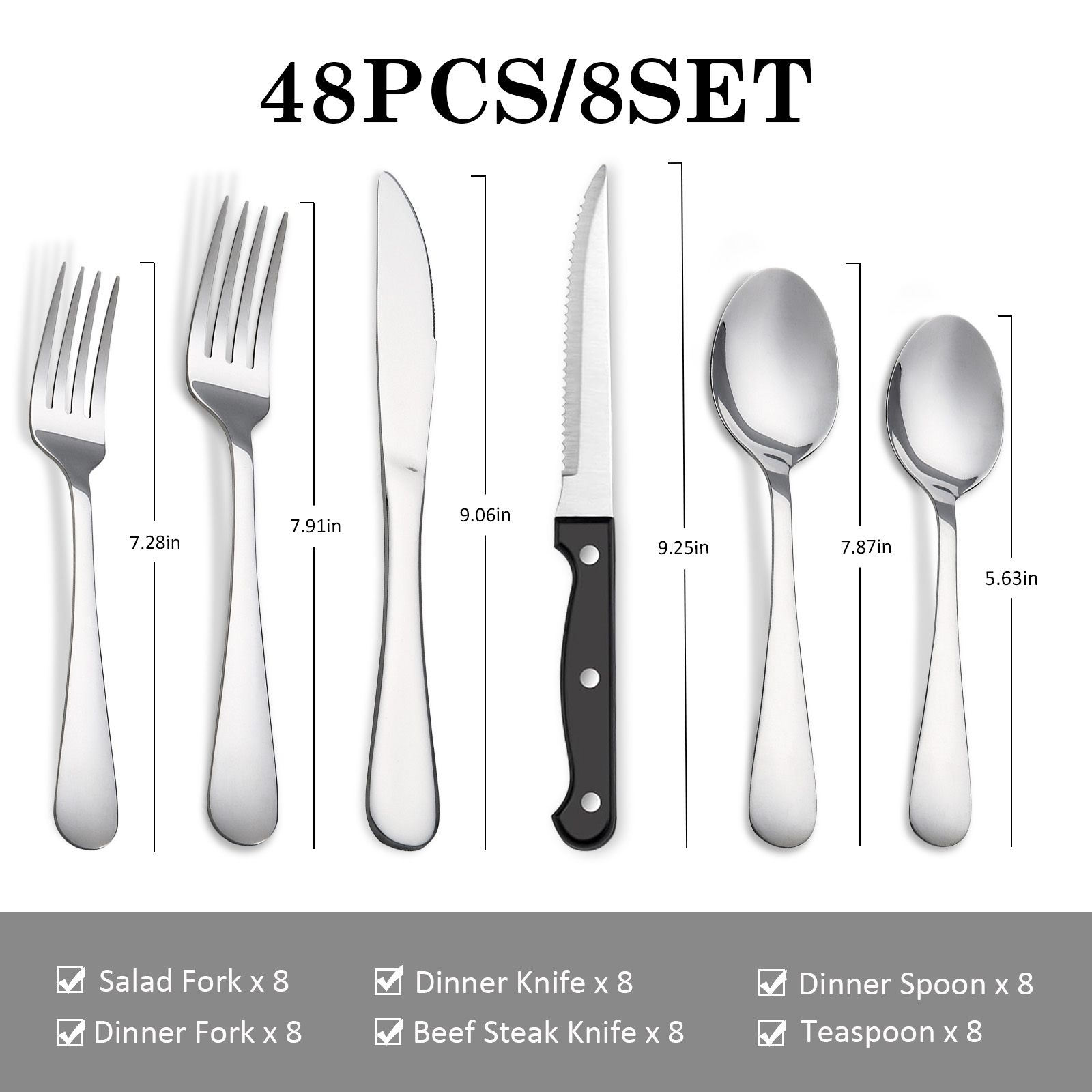 KOOMADE 48Pcs Stainless Steel  - Commercial Kitchen Knife Set 评论和价格