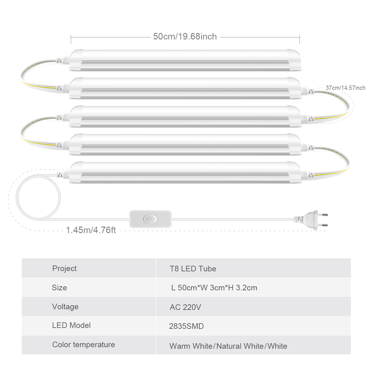 AC220V EU Plug T8 LED Tube Lig - Commercial Kitchen Youtube 评论和价格