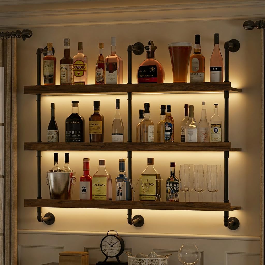 Wall Mounted Wine Rack With LE - Commercial Kitchen Lights 评论和价格
