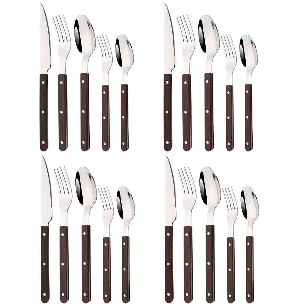 5/20Pcs Imitative Wood Silver  - Commercial Kitchen Knife Set 评论和价格