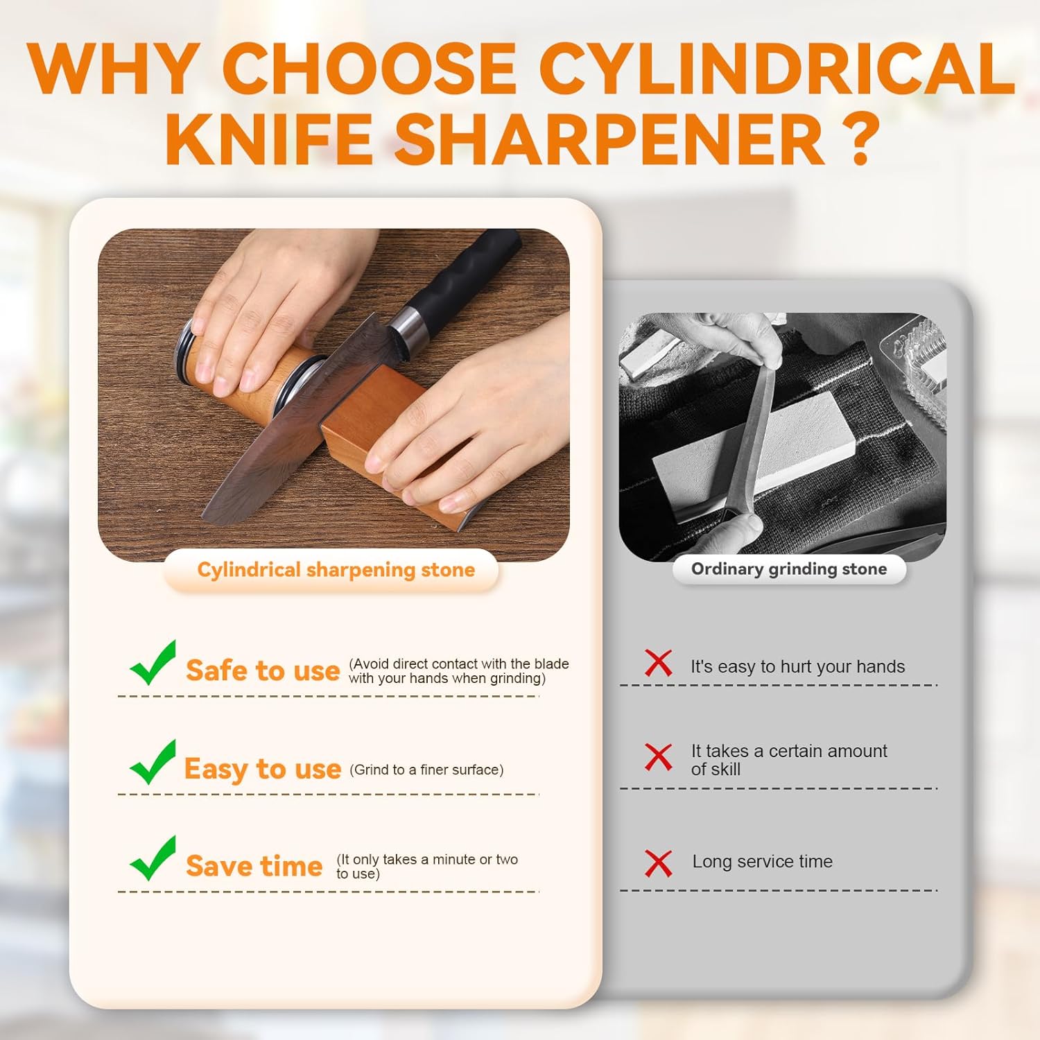 Rolling Knife Sharpener Magnet - Commercial Kitchen Knife Set 评论和价格